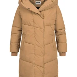 Noisy May Damen NOOS Jacke Pufferjacke Mit Kapuze 2-Pockets Tigers Eye Braun