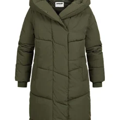 Noisy May Damen NOOS Jacke Pufferjacke Mit Kapuze 2-Pockets Rosin Dunkel Grün