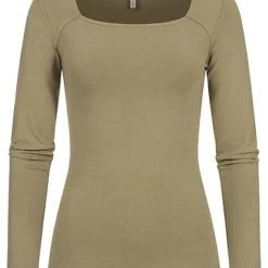 ONLY Damen Longsleeve Pullover Mit Carree-Ausschnitt Mermaid Grün