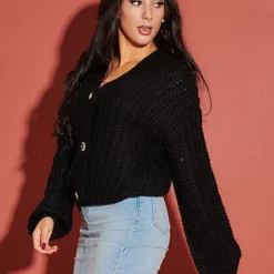 Noisy May Damen NOOS Cardigan Oversize Grobstrick Strickjacke Schwarz 7 Noisy May Damen NOOS Cardigan Oversize Grobstrick Strickjacke Schwarz -Vero Moda Verkaufsgeschäft 21092263 2