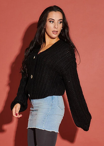 Noisy May Damen NOOS Cardigan Oversize Grobstrick Strickjacke Schwarz 5 Noisy May Damen NOOS Cardigan Oversize Grobstrick Strickjacke Schwarz – Bild 3