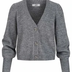 JACQUELINE DE YONG JDY By ONLY Damen NOOS V-Neck Cardigan Strickjacke Dunkel Grau Melange