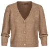 ONLY Damen V-Neck Strickcardigan Mit Knopfleiste & Puffärmel Toasted Coconut -Vero Moda Verkaufsgeschäft 21093172