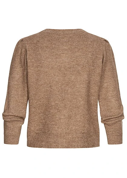 ONLY Damen V-Neck Strickcardigan Mit Knopfleiste & Puffärmel Toasted Coconut 4 ONLY Damen V-Neck Strickcardigan Mit Knopfleiste & Puffärmel Toasted Coconut – Bild 2