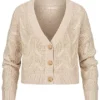ONLY Damen V-Neck Strickcardigan Mit Knopfleiste Pumice Stone Beige -Vero Moda Verkaufsgeschäft 21093188