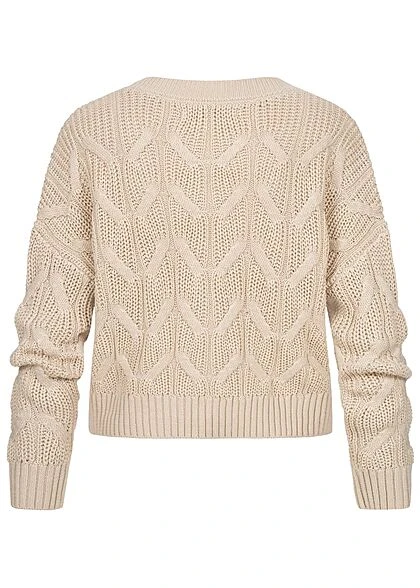 ONLY Damen V-Neck Strickcardigan Mit Knopfleiste Pumice Stone Beige 4 ONLY Damen V-Neck Strickcardigan Mit Knopfleiste Pumice Stone Beige – Bild 2