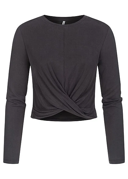 ONLY Damen Kurzes Longleeve Mit Drehdetail Schwarz 3 ONLY Damen Kurzes Longleeve Mit Drehdetail Schwarz