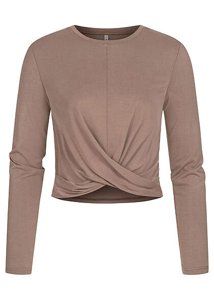 ONLY Damen Kurzes Longleeve Mit Drehdetail Walnut Braun 3 ONLY Damen Kurzes Longleeve Mit Drehdetail Walnut Braun
