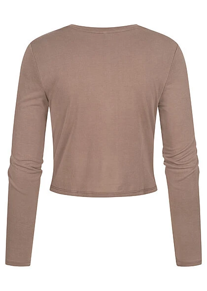 ONLY Damen Kurzes Longleeve Mit Drehdetail Walnut Braun 4 ONLY Damen Kurzes Longleeve Mit Drehdetail Walnut Braun – Bild 2