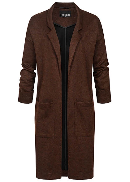 Pieces Damen NOOS 3/4 Arm V-Neck Blazer 2-Pockets Offener Schnitt Mocha Bisque 3 Pieces Damen NOOS 3/4 Arm V-Neck Blazer 2-Pockets Offener Schnitt Mocha Bisque