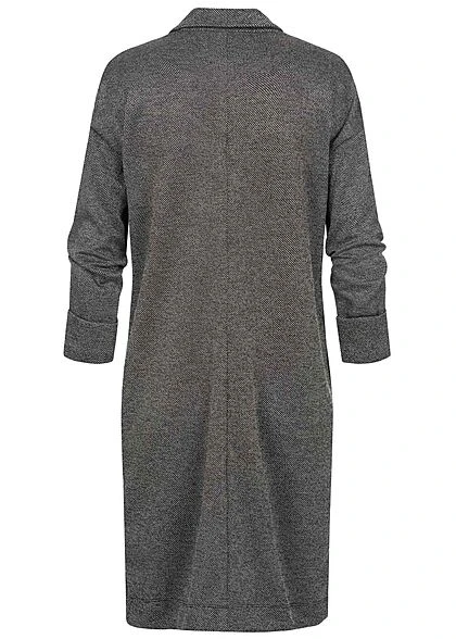 Pieces Damen NOOS 3/4 Arm V-Neck Blazer 2-Pockets Offener Schnitt Dunkel Grau 5 Pieces Damen NOOS 3/4 Arm V-Neck Blazer 2-Pockets Offener Schnitt Dunkel Grau – Bild 3