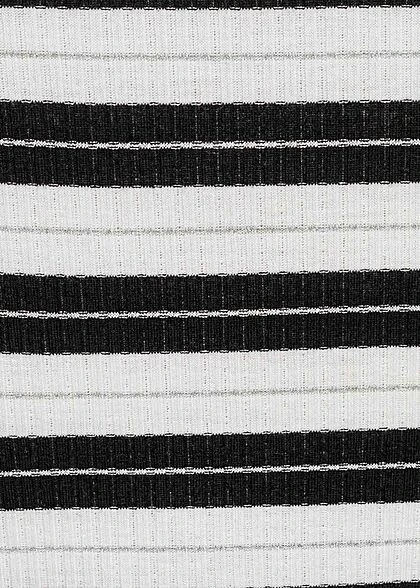 ONLY Damen V-Neck Lurex Longsleeve Glitzer Streifen Cloud Dancer Weiss Schwarz 5 ONLY Damen V-Neck Lurex Longsleeve Glitzer Streifen Cloud Dancer Weiss Schwarz – Bild 3