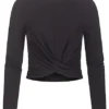 ONLY Damen Cropped Longsleeve Drehdetail Schwarz 1 ONLY Damen Cropped Longsleeve Drehdetail Schwarz -Vero Moda Verkaufsgeschäft 21101217