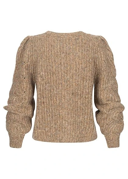 ONLY Damen V-Neck Cardigan Strickjacke Struktur Muster Tannin Braun 4 ONLY Damen V-Neck Cardigan Strickjacke Struktur Muster Tannin Braun – Bild 2