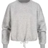 ONLY Damen Sweater Kurzer Pullover Struktur Muster Tunnelzug Am Saum Hell Grau 2 ONLY Damen Sweater Kurzer Pullover Struktur Muster Tunnelzug Am Saum Hell Grau -Vero Moda Verkaufsgeschäft 21101279
