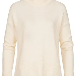 Clodus Damen Strickpullover Longsleeve Mit Rollkragen Off Weiss