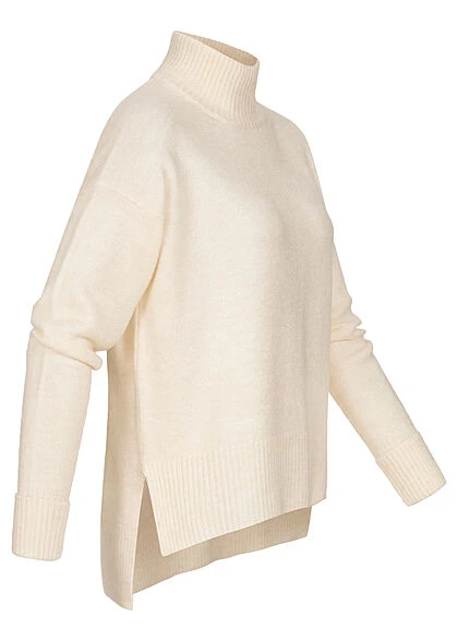Clodus Damen Strickpullover Longsleeve Mit Rollkragen Off Weiss 4 Clodus Damen Strickpullover Longsleeve Mit Rollkragen Off Weiss – Bild 2