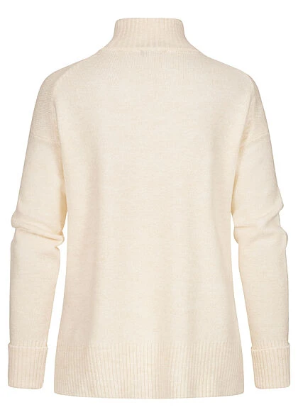Clodus Damen Strickpullover Longsleeve Mit Rollkragen Off Weiss 5 Clodus Damen Strickpullover Longsleeve Mit Rollkragen Off Weiss – Bild 3