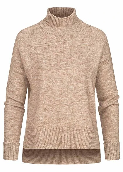 Clodus Damen Strickpullover Longsleeve Mit Rollkragen Camel Braun 3 Clodus Damen Strickpullover Longsleeve Mit Rollkragen Camel Braun