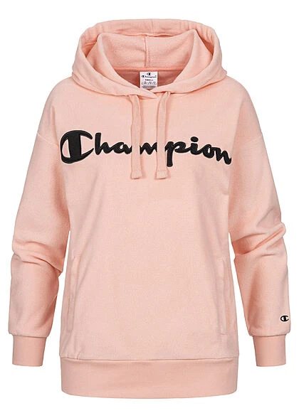 Champion Damen Hoodie Mit Kapuze Und Logo Gestickt Beige Schwarz 3 Champion Damen Hoodie Mit Kapuze Und Logo Gestickt Beige Schwarz