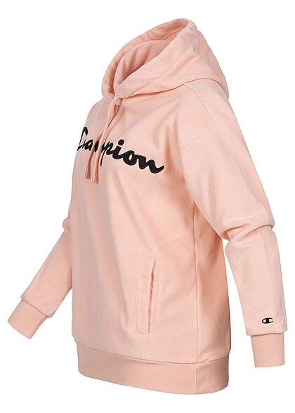 Champion Damen Hoodie Mit Kapuze Und Logo Gestickt Beige Schwarz 4 Champion Damen Hoodie Mit Kapuze Und Logo Gestickt Beige Schwarz – Bild 2