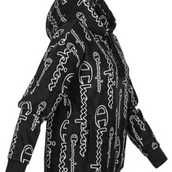 Champion Damen Fleece Hoodie Mit Kapuze & AOP Logo Print Schwarz Weiss 7 Champion Damen Fleece Hoodie Mit Kapuze & AOP Logo Print Schwarz Weiss -Vero Moda Verkaufsgeschäft 21103060 2