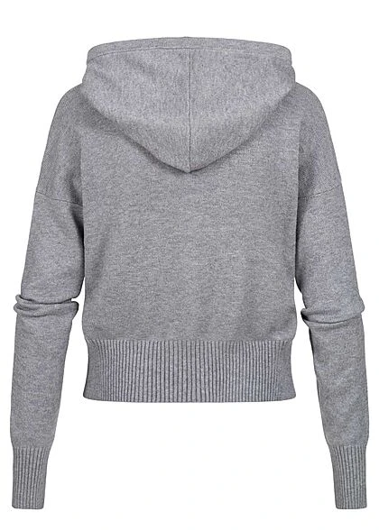 Noisy May Damen NOOS Hoodie Strickpullover Mit Kapuze & Breiten Kordeln Medium Grau 5 Noisy May Damen NOOS Hoodie Strickpullover Mit Kapuze & Breiten Kordeln Medium Grau – Bild 3
