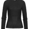 Noisy May Damen NOOS Ribbed Frill Viskose Longsleeve Mit Stehkragen Schwarz -Vero Moda Verkaufsgeschäft 21103074