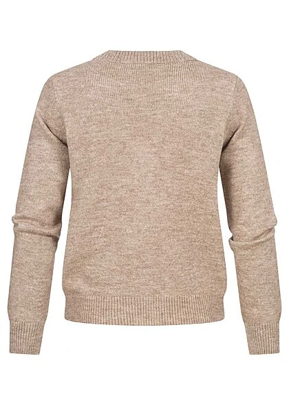 Clodus Damen V-Neck Viskose Strickjacke Cardigan Mit Knopfleiste Camel Braun 4 Clodus Damen V-Neck Viskose Strickjacke Cardigan Mit Knopfleiste Camel Braun – Bild 2