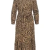 Styleboom Fashion Damen Viskose Maxi Kleid AOP Animal Bindegürtel Schwarz Braun -Vero Moda Verkaufsgeschäft 21106728