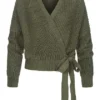 Styleboom Fashion Damen Kurzer Wickelcardigan Seitlich Zum Binden Oliv Grün 2 Styleboom Fashion Damen Kurzer Wickelcardigan Seitlich Zum Binden Oliv Grün -Vero Moda Verkaufsgeschäft 21106774