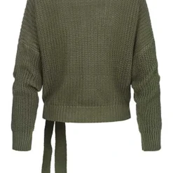 Styleboom Fashion Damen Kurzer Wickelcardigan Seitlich Zum Binden Oliv Grün -Vero Moda Verkaufsgeschäft 21106774 2