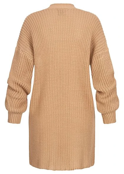 Styleboom Fashion Damen Struktur Strickcardigan Mit 2 Taschen Beige 5 Styleboom Fashion Damen Struktur Strickcardigan Mit 2 Taschen Beige – Bild 3