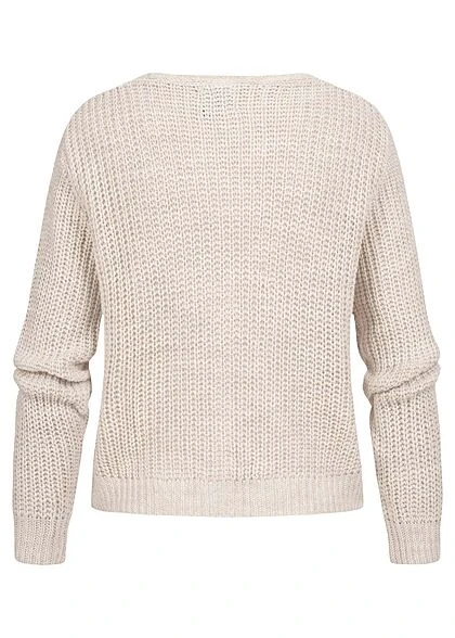 Styleboom Fashion Damen Basic Cardigan Strickjacke Mit Knopfleiste Beige 4 Styleboom Fashion Damen Basic Cardigan Strickjacke Mit Knopfleiste Beige – Bild 2