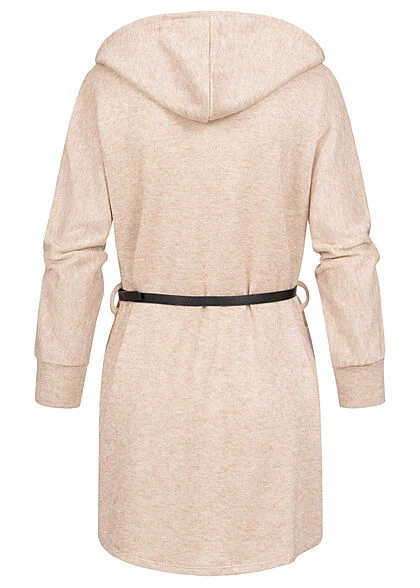 Styleboom Fashion Damen Cardigan Mit Kapuze Und Gürtel 2-Pockets Beige 5 Styleboom Fashion Damen Cardigan Mit Kapuze Und Gürtel 2-Pockets Beige – Bild 3