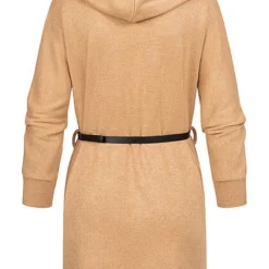 Styleboom Fashion Damen Cardigan Mit Kapuze Und Gürtel 2-Pockets Camel Braun -Vero Moda Verkaufsgeschäft 21106869 2