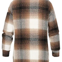 Styleboom Fashion Damen Shacket Hemdjacke Zick Zack Muster 2 Brusttaschen Braun -Vero Moda Verkaufsgeschäft 21106880 2