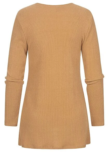 Styleboom Fashion Damen Ribbed Cardigan Mit Offenem Schnitt Beige 5 Styleboom Fashion Damen Ribbed Cardigan Mit Offenem Schnitt Beige – Bild 3