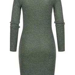 Styleboom Fashion Damen Rippoptik Kleid Longsleeve Oliv Grün -Vero Moda Verkaufsgeschäft 21106915 2