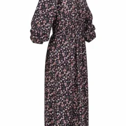 Hailys Damen Maxi Kleid Longsleeve Elastische Taille Blumenprint Schwarz 7 Hailys Damen Maxi Kleid Longsleeve Elastische Taille Blumenprint Schwarz -Vero Moda Verkaufsgeschäft 21109100 1