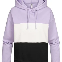 JACQUELINE DE YONG JDY By ONLY Damen Colorblock Sweat Hoodie Mit Kapuze & Tunnelzug Lila Weiss Schwarz