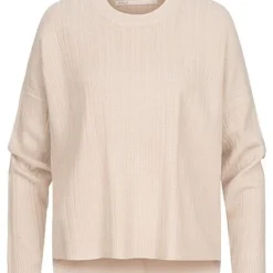 ONLY Damen Lockerer Pullover Sweater Vokuhila Moonbeam Beige