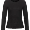 ONLY Damen Struktur Longsleeve Pullover Mit Frilldetails Am Saum Schwarz 1 ONLY Damen Struktur Longsleeve Pullover Mit Frilldetails Am Saum Schwarz -Vero Moda Verkaufsgeschäft 21110275