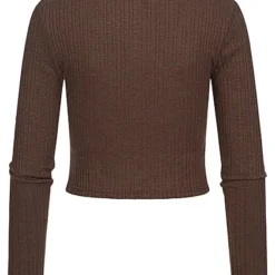 ONLY Damen Kurzer Struktur Pullover Longsleeve Shopping Bag Dunkel Braun 7 ONLY Damen Kurzer Struktur Pullover Longsleeve Shopping Bag Dunkel Braun -Vero Moda Verkaufsgeschäft 21110278 2