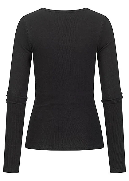 JJXX Damen NOOS Ribbed Longsleeve Leichter Pullover Schwarz 4 JJXX Damen NOOS Ribbed Longsleeve Leichter Pullover Schwarz – Bild 2