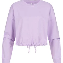 ONLY Damen NOOS Kurzer Pullover Sweater Mit Tunnelzug Zum Schnüren Lavender Lila