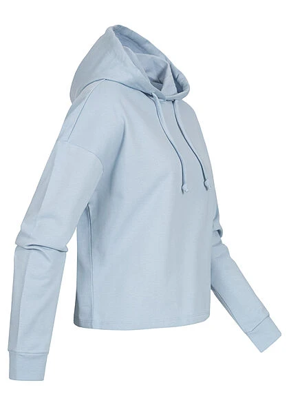 ONLY Damen NOOS Kurzer Basic Hoodie Mit Kapuze & Tunnelzug Nebel Blau 4 ONLY Damen NOOS Kurzer Basic Hoodie Mit Kapuze & Tunnelzug Nebel Blau – Bild 2