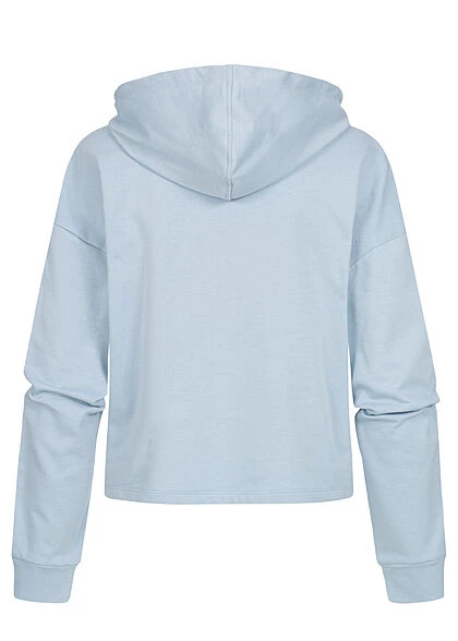 ONLY Damen NOOS Kurzer Basic Hoodie Mit Kapuze & Tunnelzug Nebel Blau 5 ONLY Damen NOOS Kurzer Basic Hoodie Mit Kapuze & Tunnelzug Nebel Blau – Bild 3