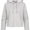 ONLY Damen NOOS Kurzer Basic Hoodie Mit Kapuze & Tunnelzug Hellgrau Melange -Vero Moda Verkaufsgeschäft 21110412