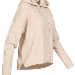 ONLY Damen Struktur Strickhoodie Mit Kapuze & Tunnelzug Moonbeam Beige -Vero Moda Verkaufsgeschäft 21110413 2